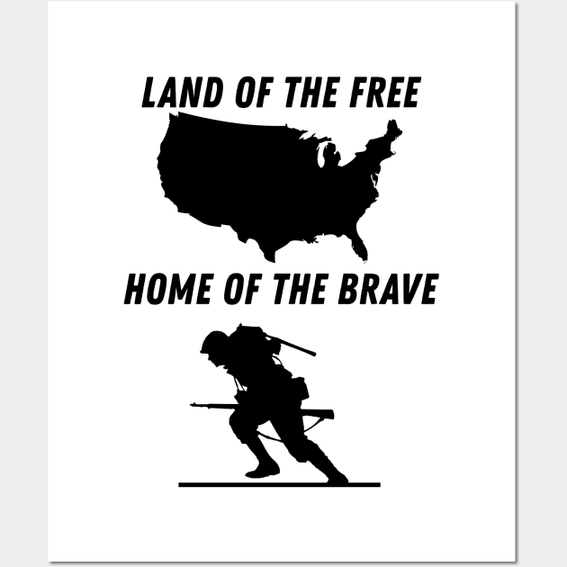 Land of the free, Home of the Brave Design Wall Art by JosephDamon